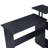L-Shaped Writing Desk, Levi Antique White & Black Finish Writing Desk(No Drawer)-1145384002