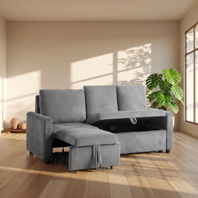 Canapé-lit en velours côtelé avec rangement Simple Relax l 70 po x P 30 po x H 35 po