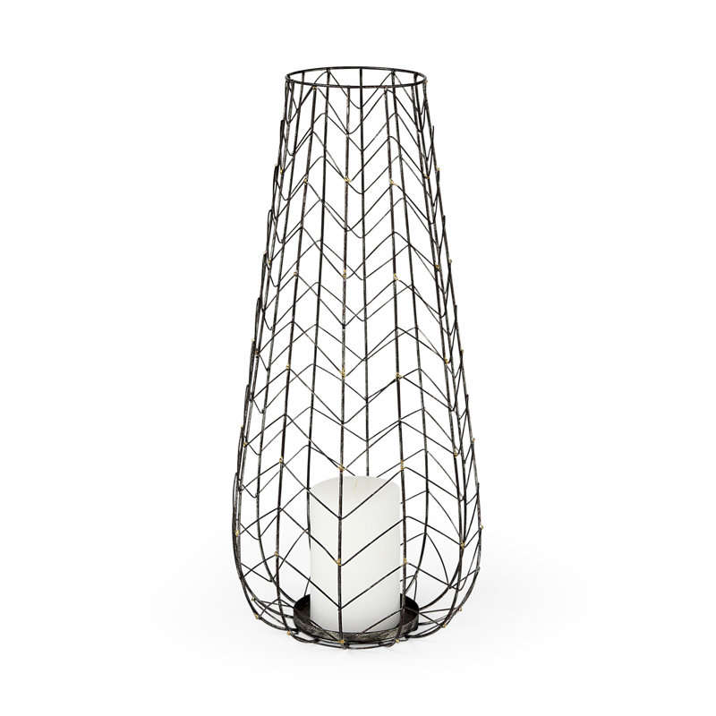 Metal Tabletop Votive Holder, Dark Gray, Large