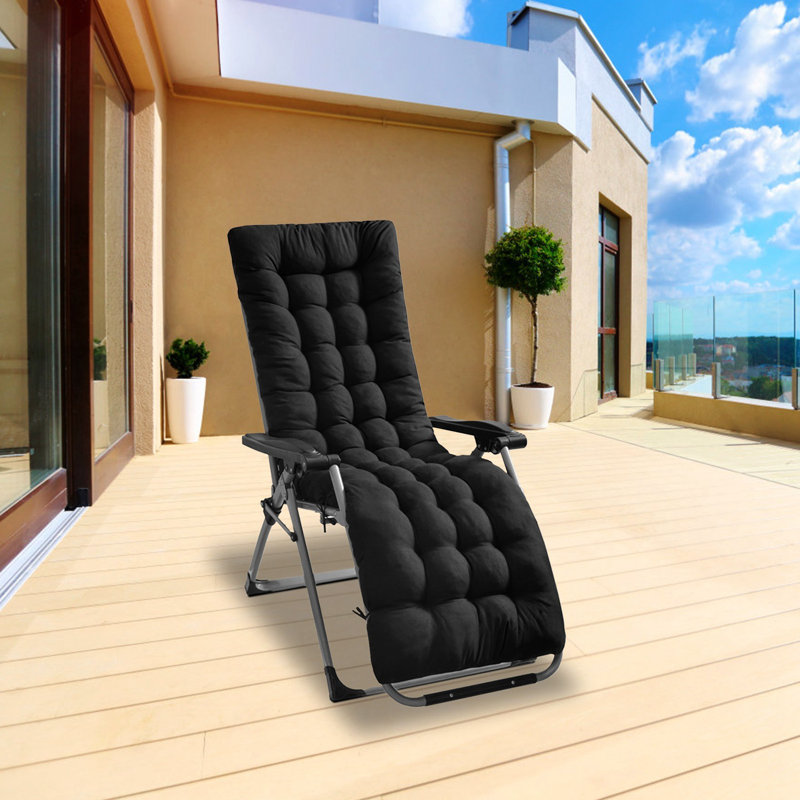 Coussin de chaise longue berçante 67x22in, Noir