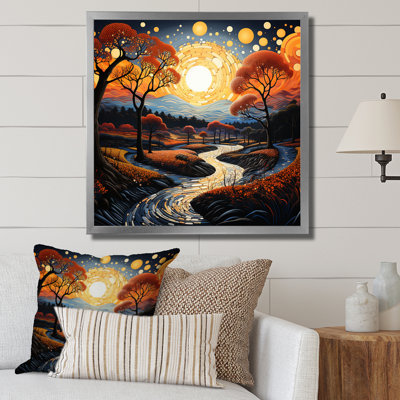 " Pointillism Style River Horizon "