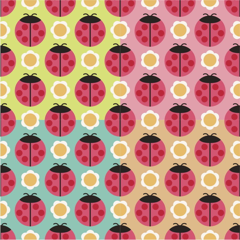 Motif de coccinelle sans soudure Nialani, H 12 po x l 12 po