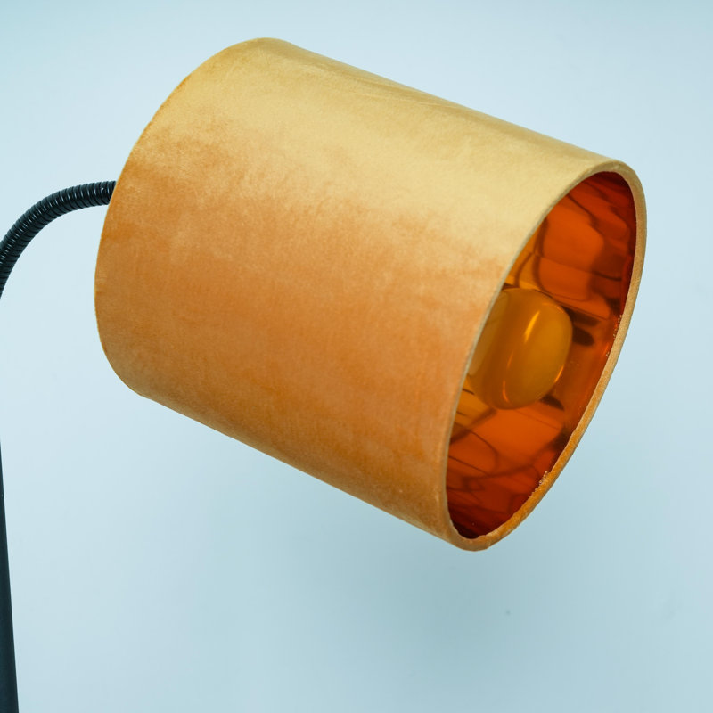 Giovoni 173cm Black Arched Floor Lamp, Ochre