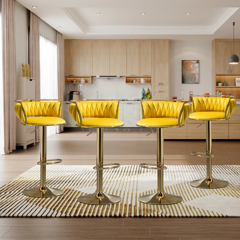 Tabouret de bar Christal, Or, Jaune