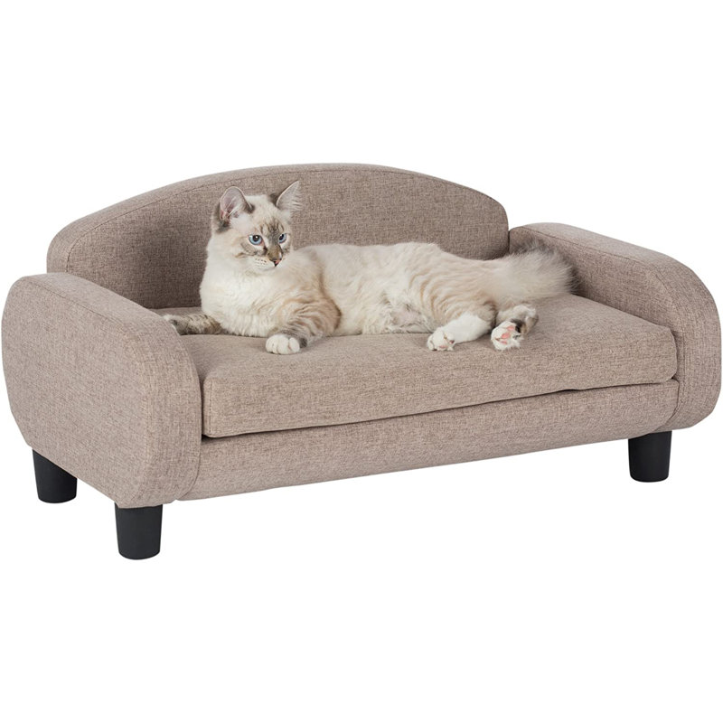Hymel Polyester Pet Bed, Sand (Brown), Small (31.5" W x 19.5" D x 15.5" H)