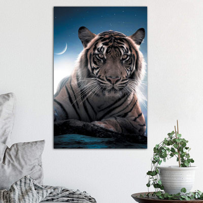 Tiger Moon by Zenja Gammer - Wrapped Canvas Print