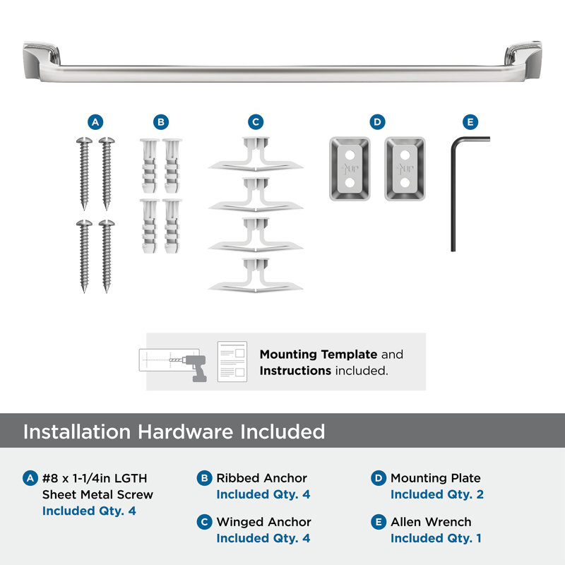 Porte-serviettes mural 24 po Revitalize, Chrome chrome