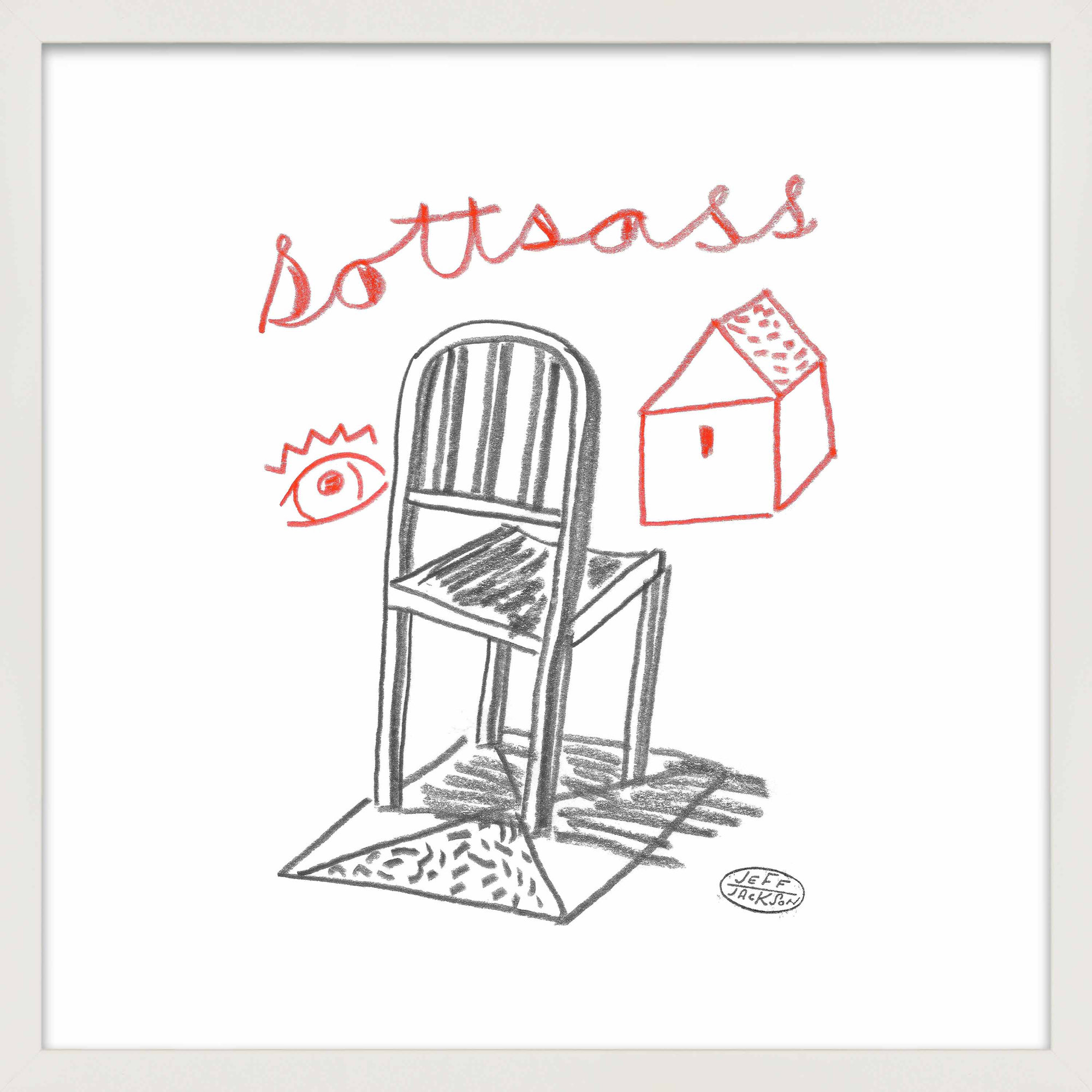 Chairs Sottsass by Jeff Jackson, White Single Picture Framed Paper, 16" W x 16" H