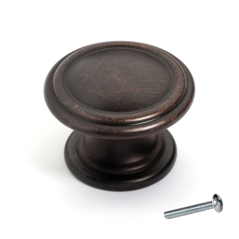 Poignée ronde de 1,36 po de diamètre, Bronze huilé