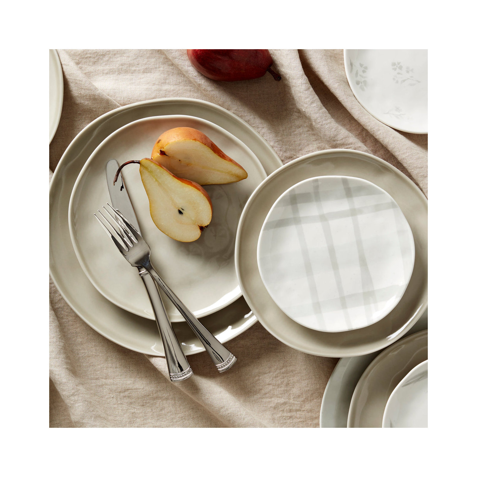 Bay Colors Blue Bay Colors 4Pc Accent Plates, Gray
