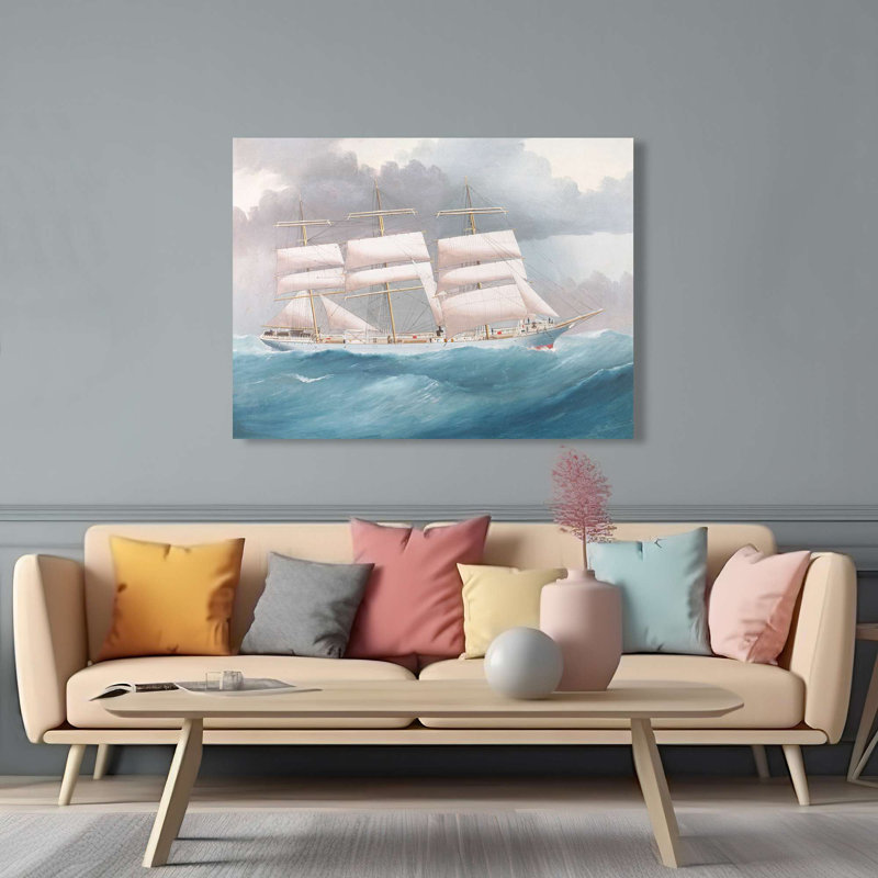 The Ship Brynymor At Sea by Anonymous Painter - Wrapped Canvas Print, 90cm H x 120cm W x 4cm D