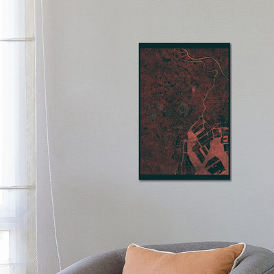 Tokyo Infrared Urban Blueprint Map by Hubert Roguski - Wrapped Canvas Print