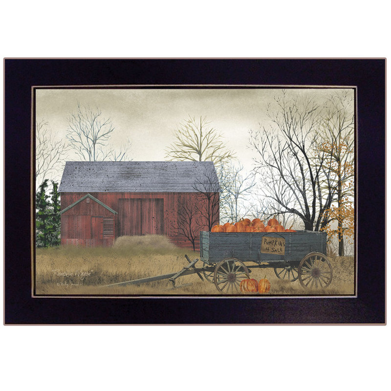 «Pumpkin Wagon» par Billy Jacobs, reproduction encadrée prête à être accrochée