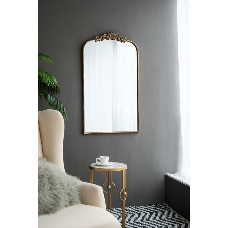 Ornement de style baroque doré 24 po x 42 po pour la chambre à coucher, miroir mural 24 po x 42 po, salle de bain murale