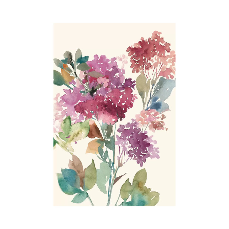 Sweet Hydrangea I by Asia Jensen - Wrapped Canvas Painting, 20.32 cm H x 30.48 cm W