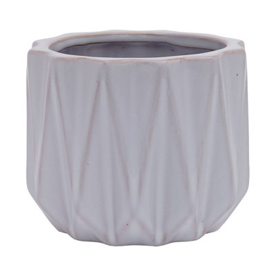 Saija 5" Devi Round Ceramic Planter, White
