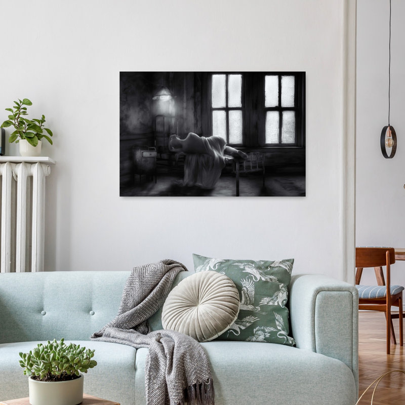 " Solitary Room Study Dramatic Gothic Vintage Architecture Wall Art Print " by Charlaine Gerber, 24" H x 36" W