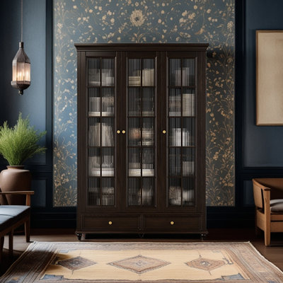 Bibliothèque à porte en verre
