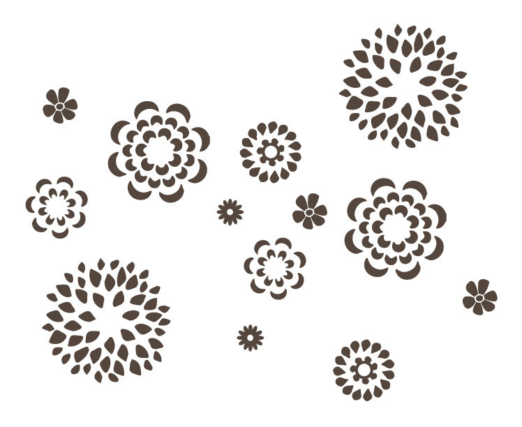 Adhésif décoratif motif floral, H 38 po x l 48 po x P 0,01 po, Brun