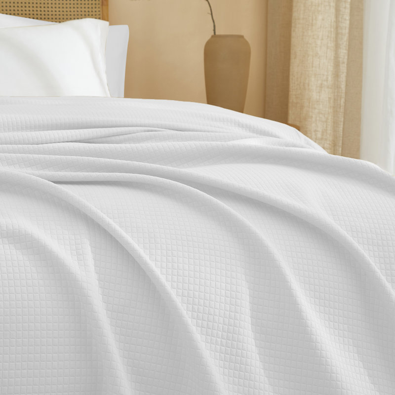 Couverture matelassée toutes saisons texturée, Blanc, L 60 po x l 50 po