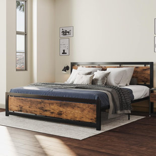 Amolife Heavy Duty Queen Size Metal Platform Bed Frame with 16.5'' Large  Under Bed Storage Space 