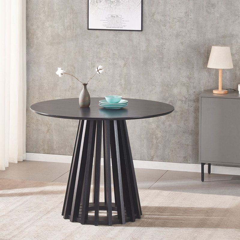 Table à manger ronde en bois Arrastia de 39 po | Aria-Home, Noir