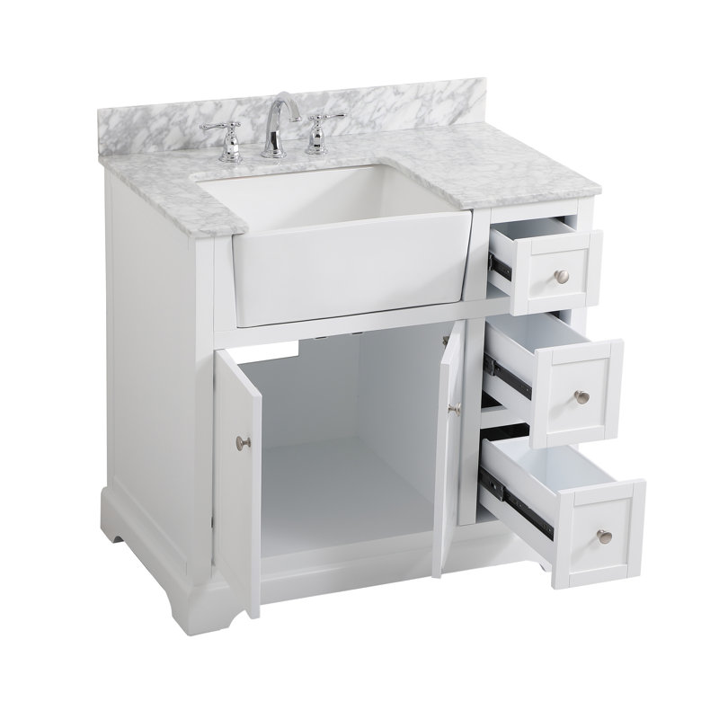 Ensemble de meuble-lavabo simple 36 po Pardue, Blanc
