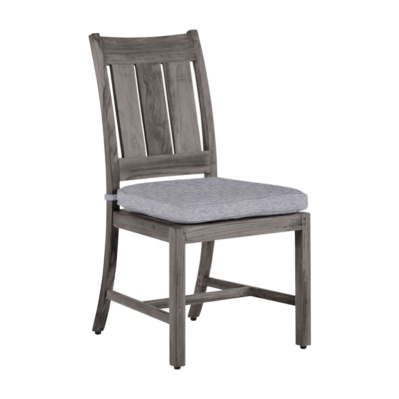 Chaise d'appoint Croquet / Club Teak - Huître, Chambray Rollo, Pas de soudure, Teck huître