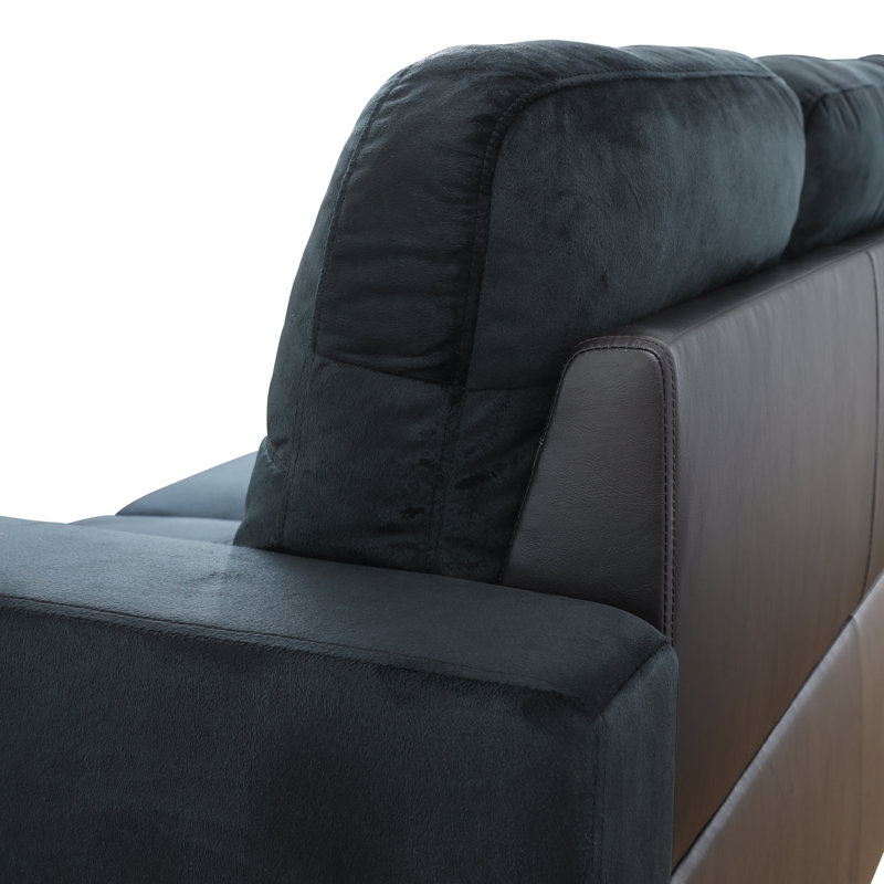 103.5" Upholstered L-Shaped Living Room Sectional, Right Hand Facing, Dark Brown Microfiber