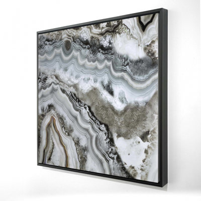 Abstract Geode | White Hyperrealist Canvas | Home Decor