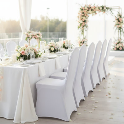  Paquet de 30 housses de chaise en spandex noir pour banquette de mariage