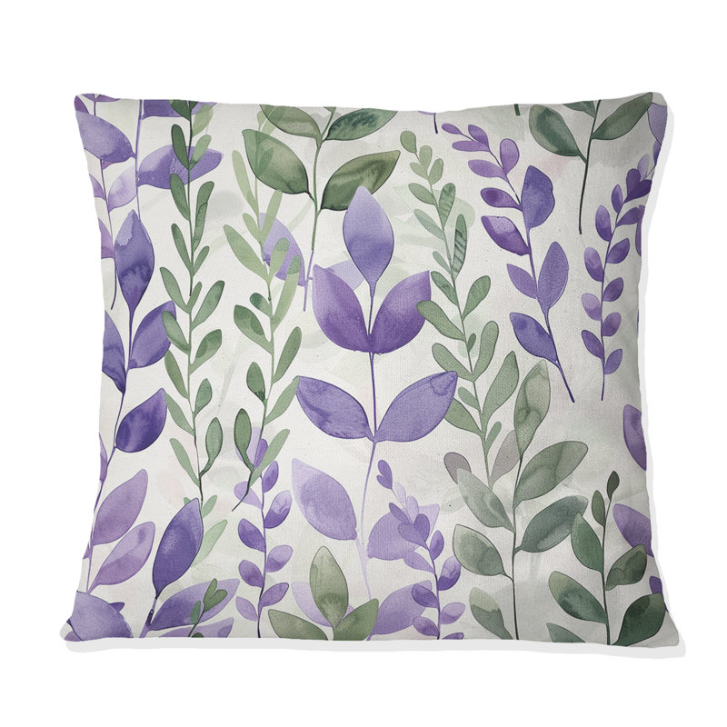 Lavender Fields IV - Modern Throw Pillow, 18" x 18"
