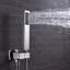 Système de douche contemporain complet avec pomme de douche à pluie et douchette à main, ensemble de douche encastré avec valve à pression équilibrée, nickel brossé Sumerain-39794948