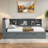 Daybed With Trundle, Storage Shelves, Upholstery Headboard And Rotatable Storage Board-751595146-751595149