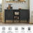Gurbachan 59-in Vintage four-door cabinet with open shelves-104823391