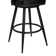 Adelita Modern Swivel Counter or Bar Height Bar Stool with Arms in Faux Leather, and Metal Frame