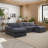 Kynder Microfiber 6-Piece 130"Upholstered Sofa with 2 Ottomans