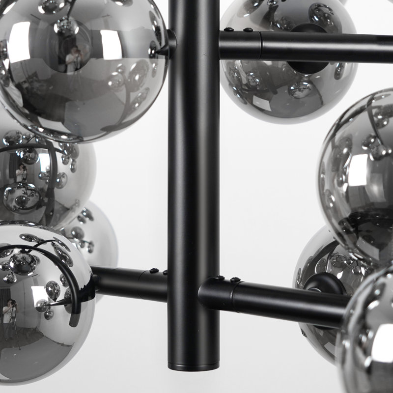 30-Light Dimmable Mid-Century Modern Bubble Glass Sputnik Chandelier