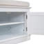 Banc de rangement avec 4 portes et tablettes réglables, banc à chaussures avec coussin amovible pour le salon, vestibule (blanc)-1362401455