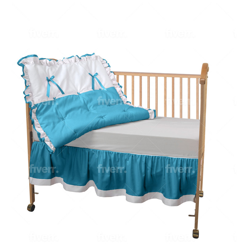 Ensemble de literie pour lit de bébé 3 pièces Jarnell, Turquoise