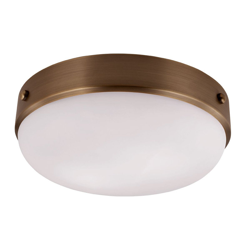 Taylor Glass Flush Mount, Dark Antique Brass