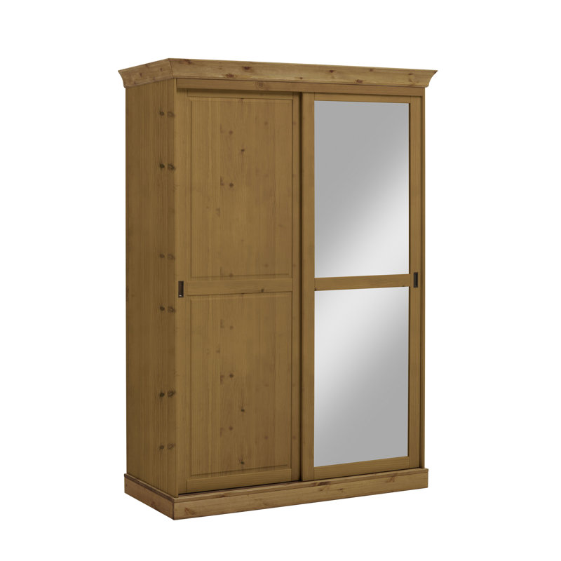 Falkville 2 Door Solid Wood Wardrobe, Leach-coloured