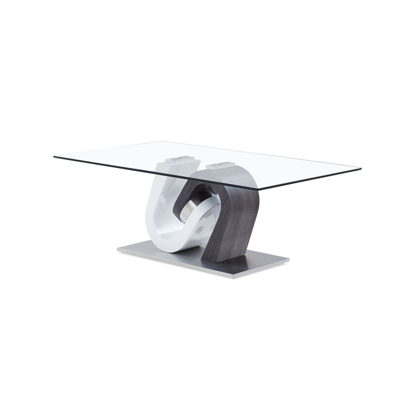 Tony Dining Table, 16.54"H x 47.24"L x 27.56"W, Black/White