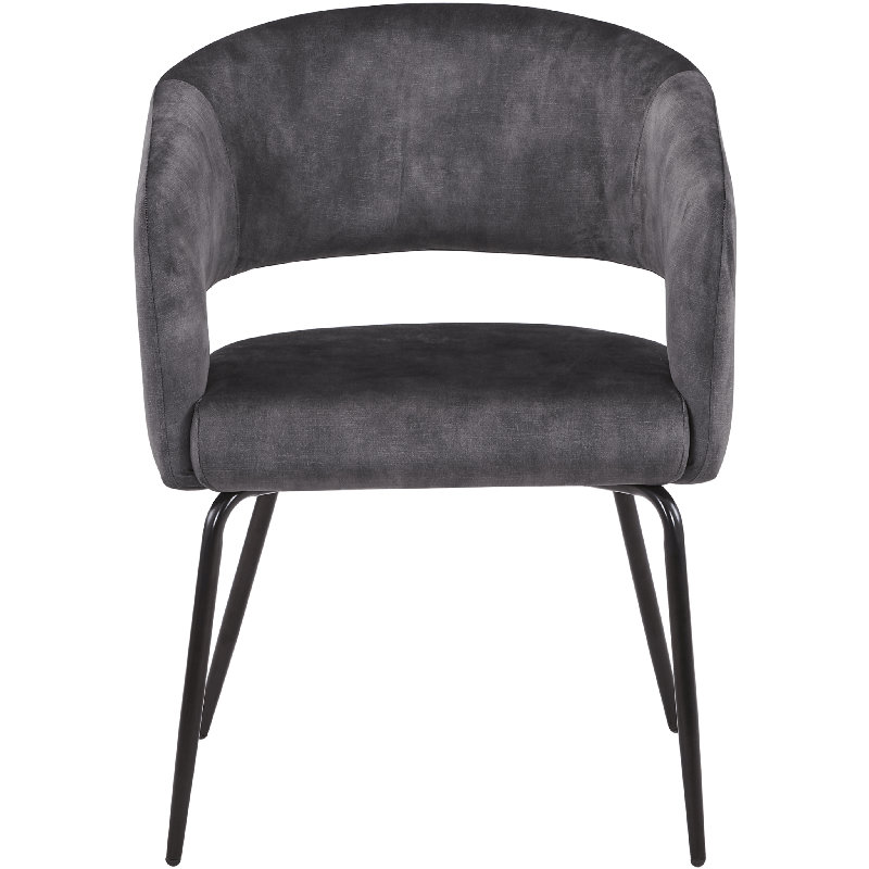 Chaise rembourrée Huda, Gris anthracite