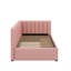 Lit de jour simple tapissier avec 2 tiroirs, support en lattes de bois-453973155