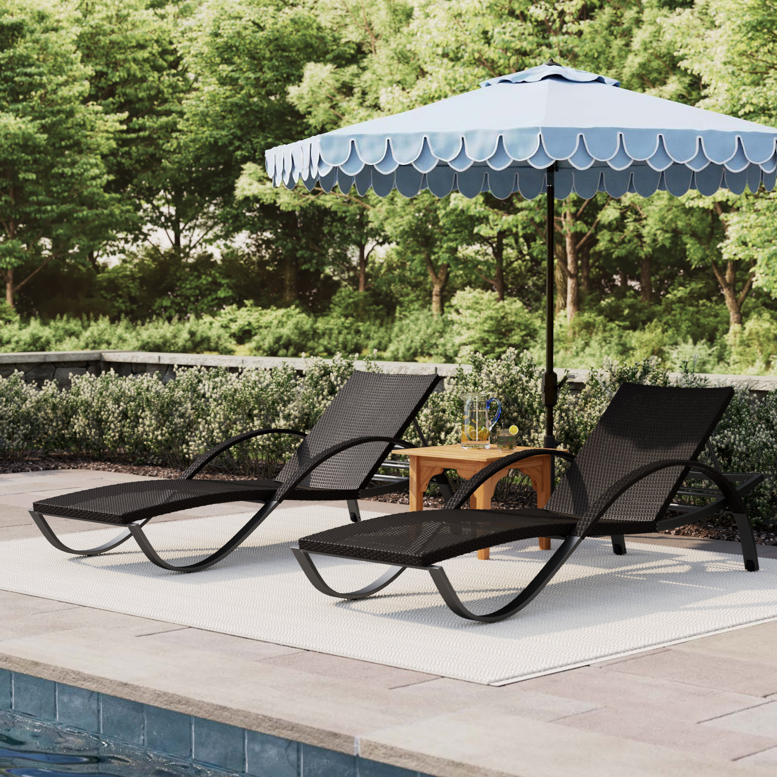 Fionnula 29" Patio Chaise Lounge Set