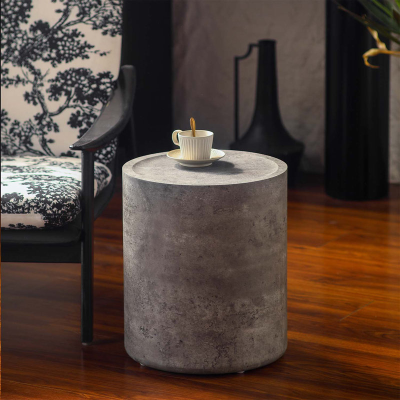 Table d'appoint ronde pour le salon et la chambre à coucher, Stone Gray