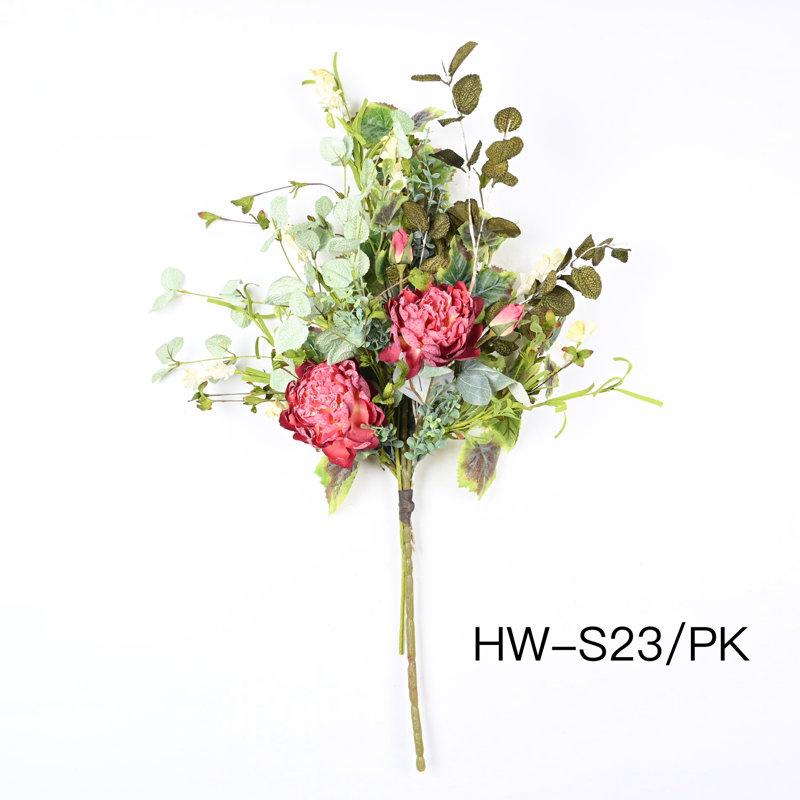 Artificial Peony and Eucalyptus Spray Arrangement