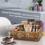 Organisateur de station de café avec petits diviseurs amovibles, rangement d'accessoires de bar à café en bois pour le comptoir, panier de support de dosette Kcup avec poignée pour amateur de café