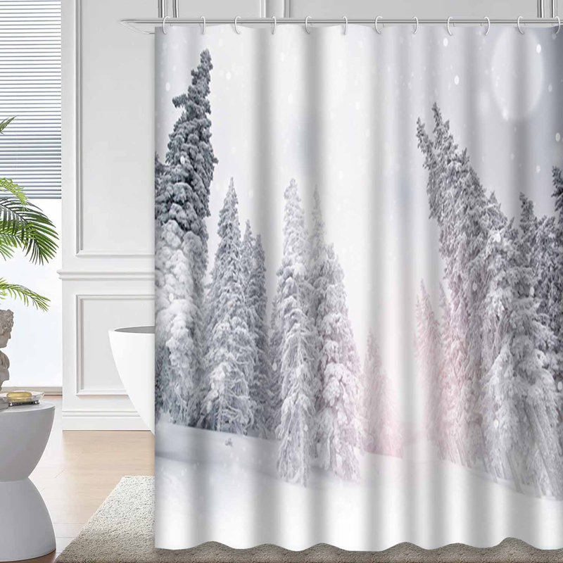 Rideau de douche Winter Snow, L 72 po x l 84 po